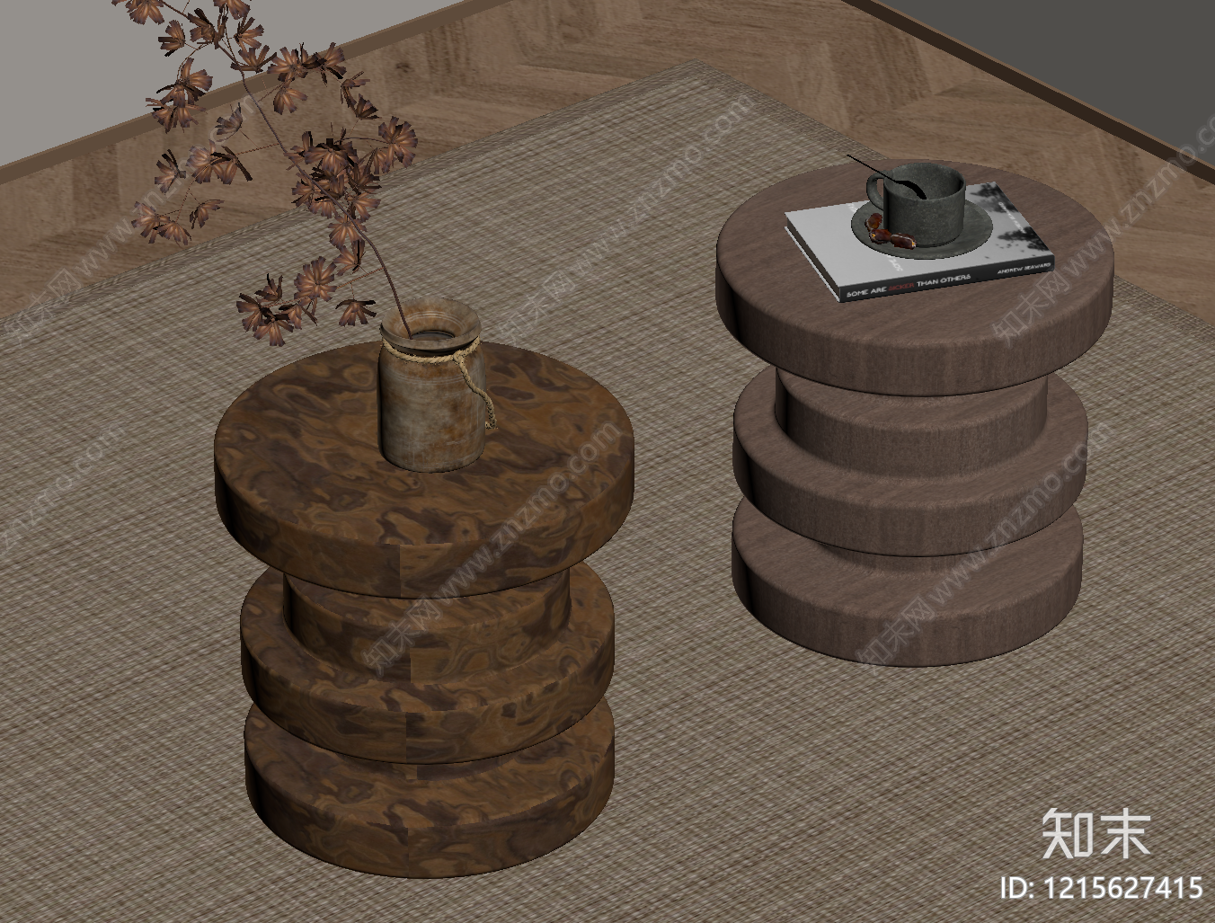 侘寂边几SU模型下载【ID:1215627415】