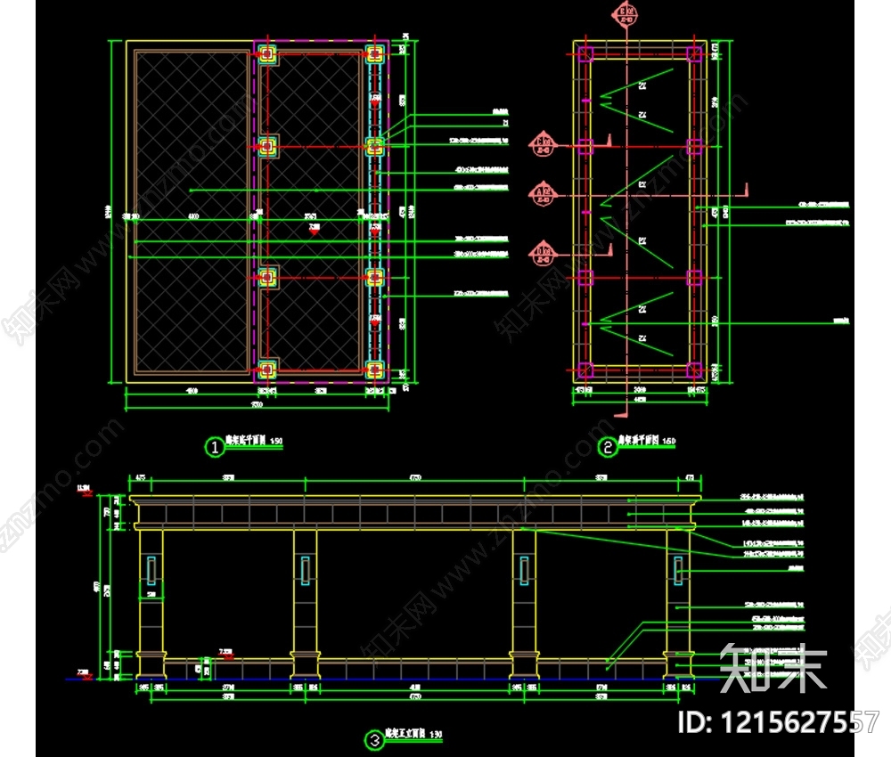 欧式廊架施工图下载【ID:1215627557】