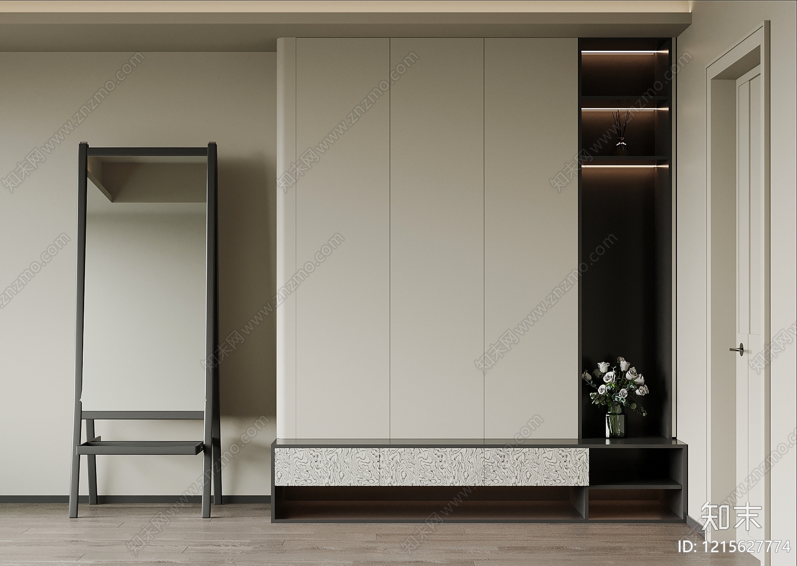 极简玄关3D模型下载【ID:1215627774】