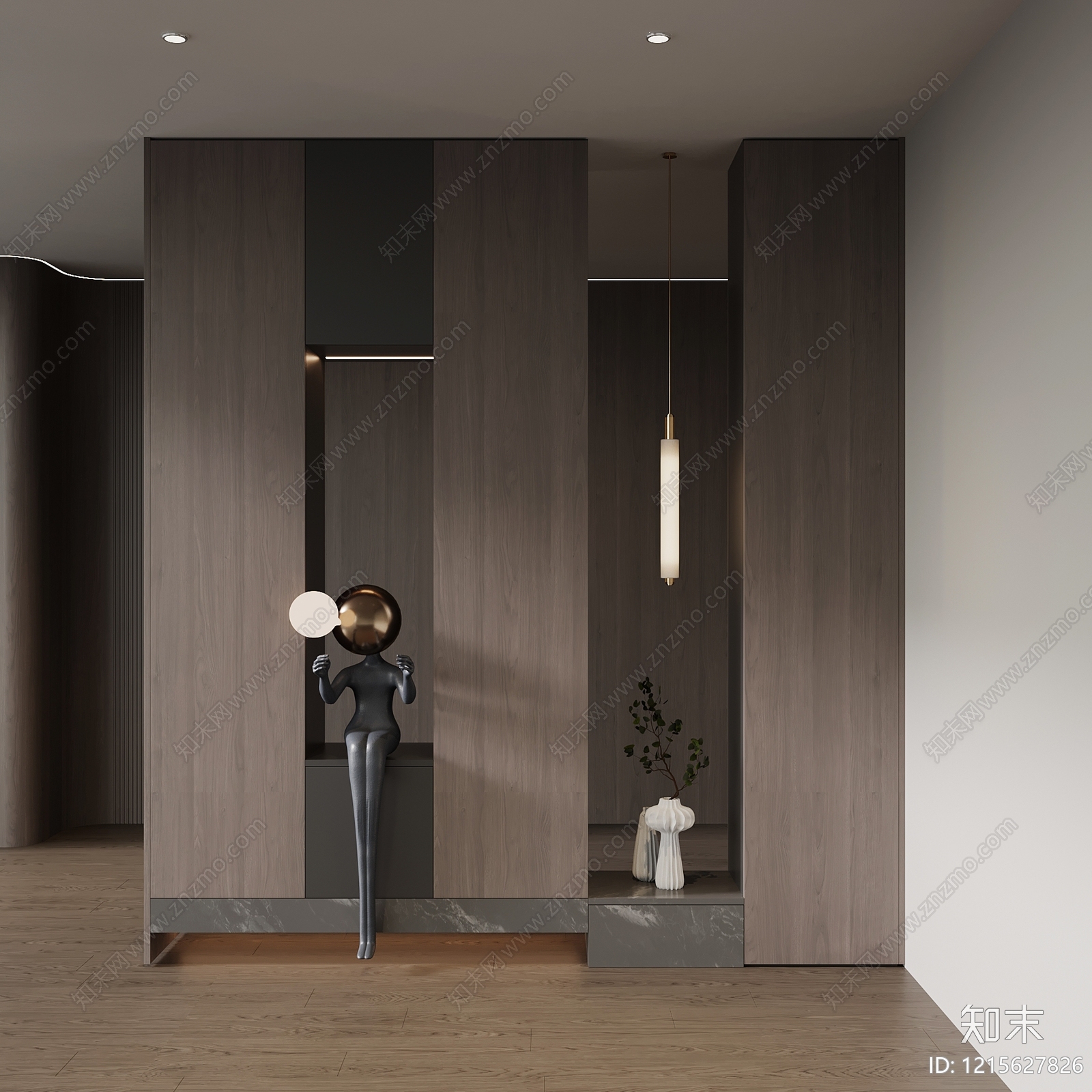 极简玄关3D模型下载【ID:1215627826】