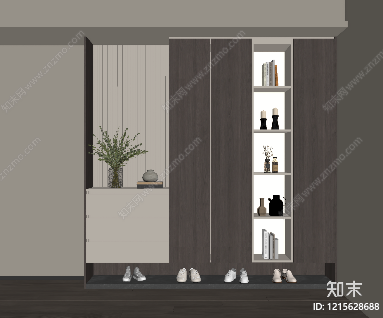 现代简约玄关柜SU模型下载【ID:1215628688】