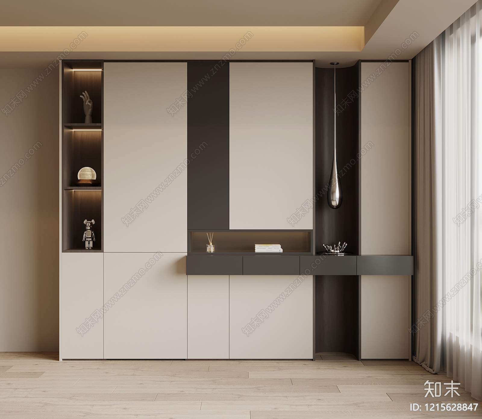 极简鞋柜3D模型下载【ID:1215628847】