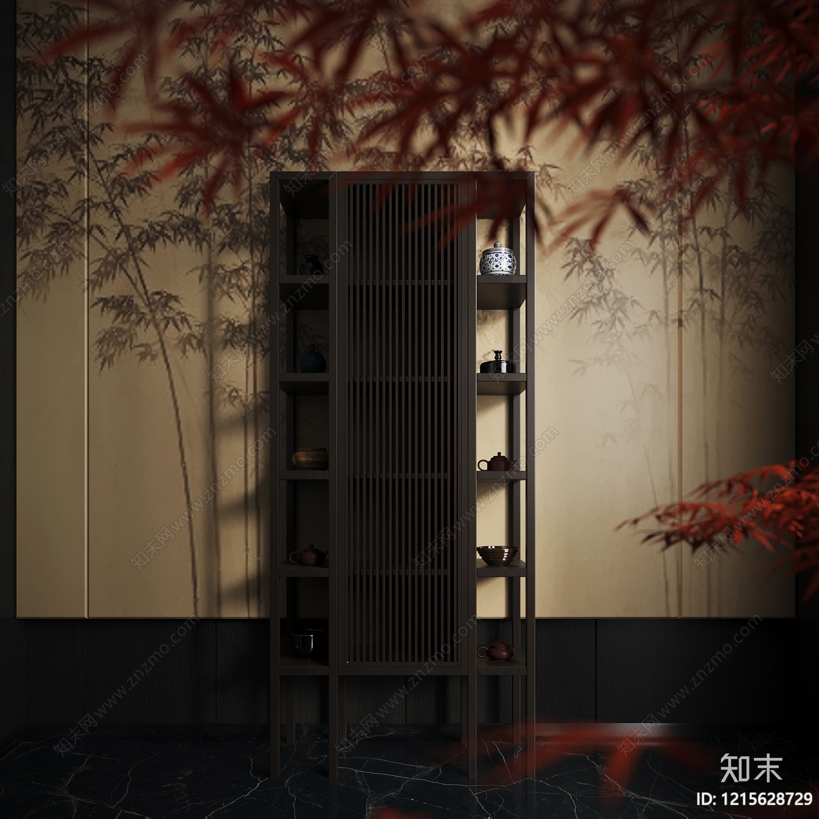 新中式博古架3D模型下载【ID:1215628729】