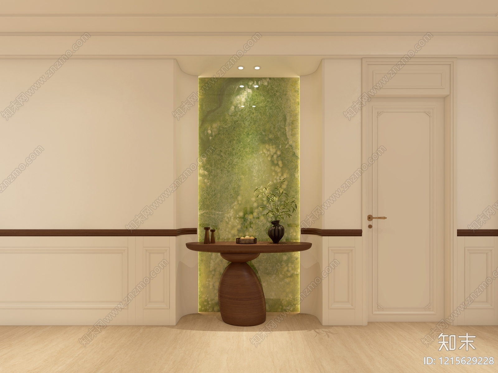 奶油风玄关3D模型下载【ID:1215629228】