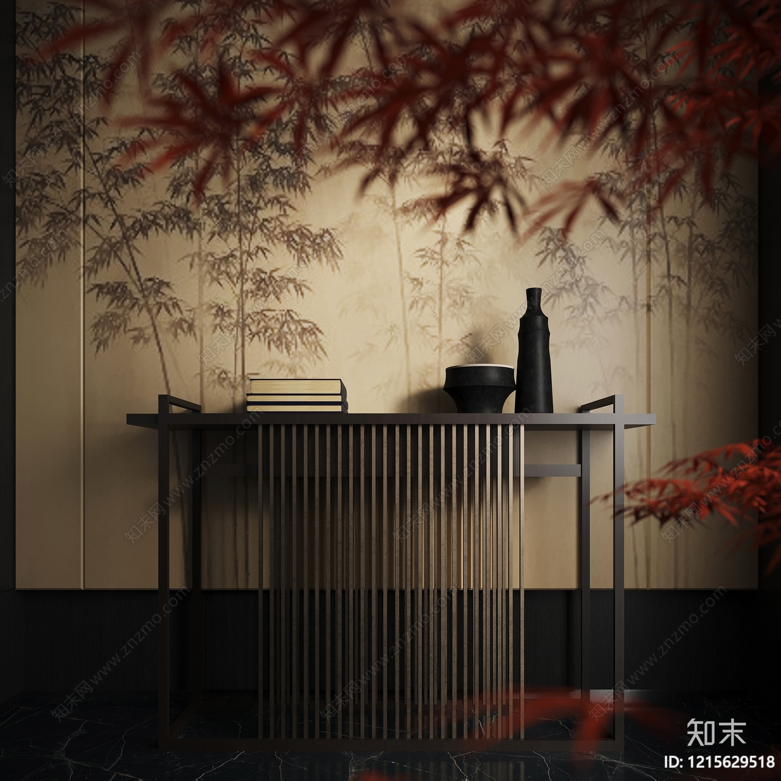 新中式条案SU模型下载【ID:1215629518】