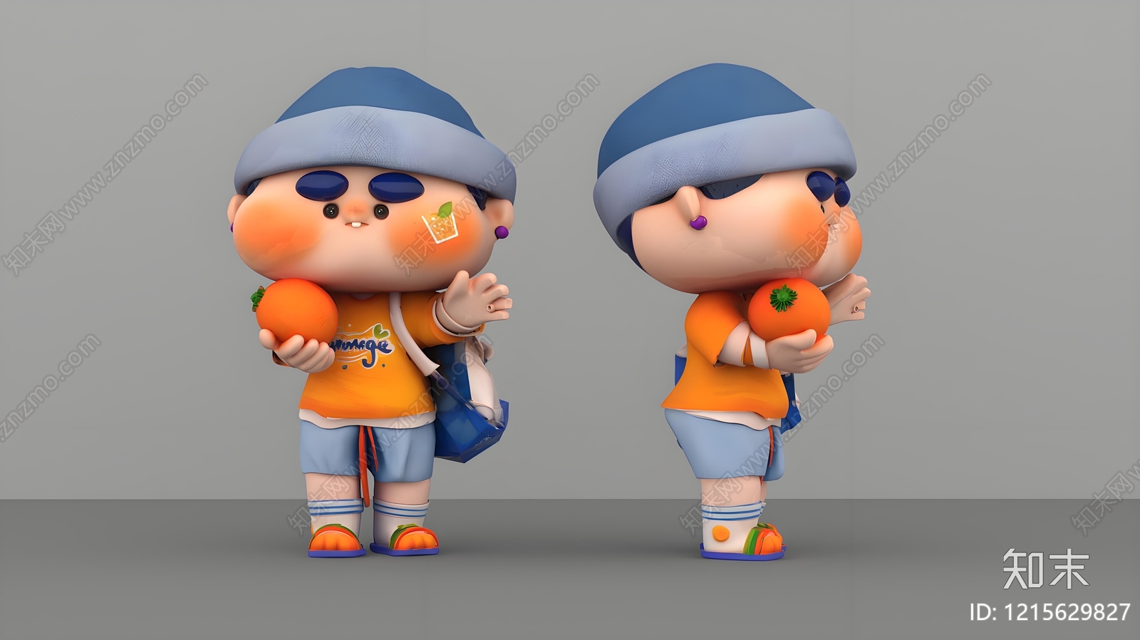 卡通萌趣风虚拟人物3D模型下载【ID:1215629827】