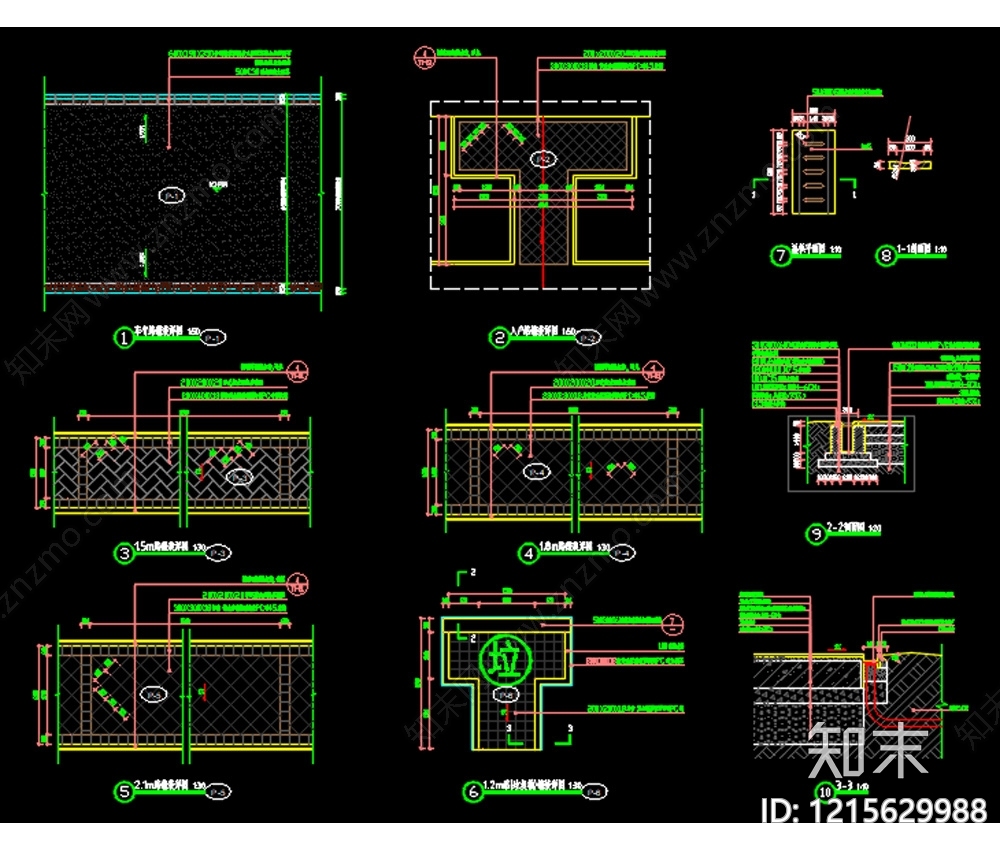 现代综合景观图库cad施工图下载【ID:1215629988】