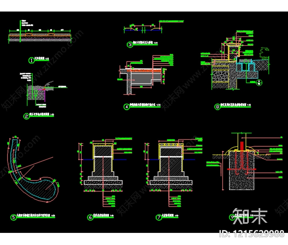 现代综合景观图库cad施工图下载【ID:1215629988】