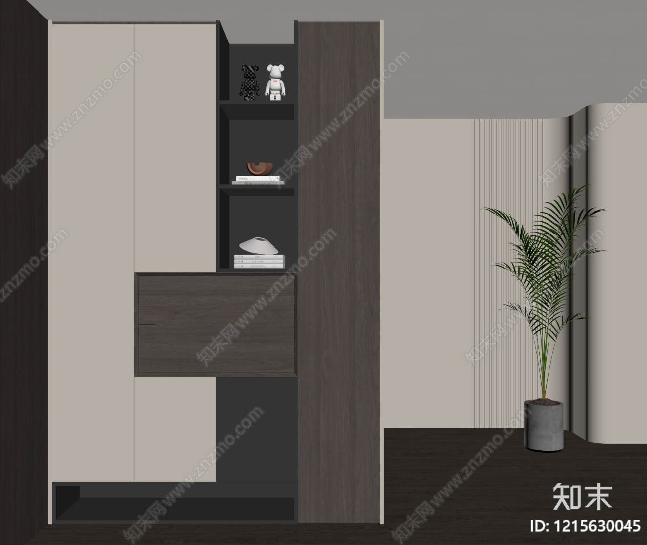 现代简约玄关柜SU模型下载【ID:1215630045】