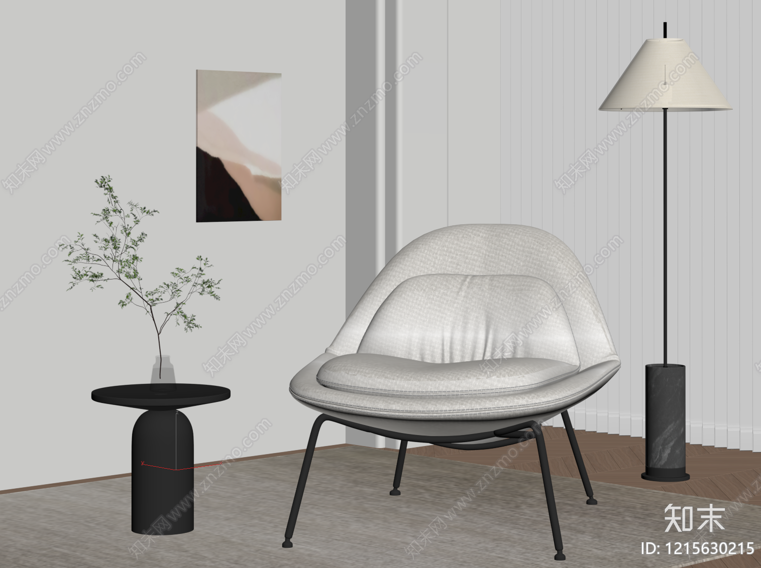 现代休闲椅SU模型下载【ID:1215630215】