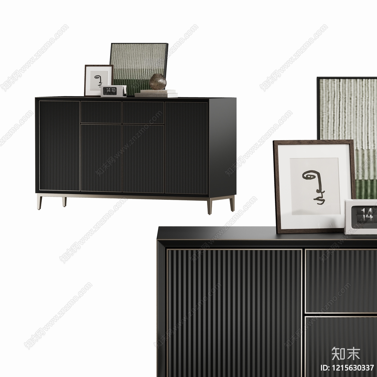 现代简约餐边柜3D模型下载【ID:1215630337】