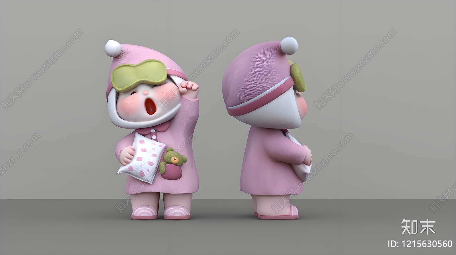 治愈系卡通虚拟人物3D模型下载【ID:1215630560】