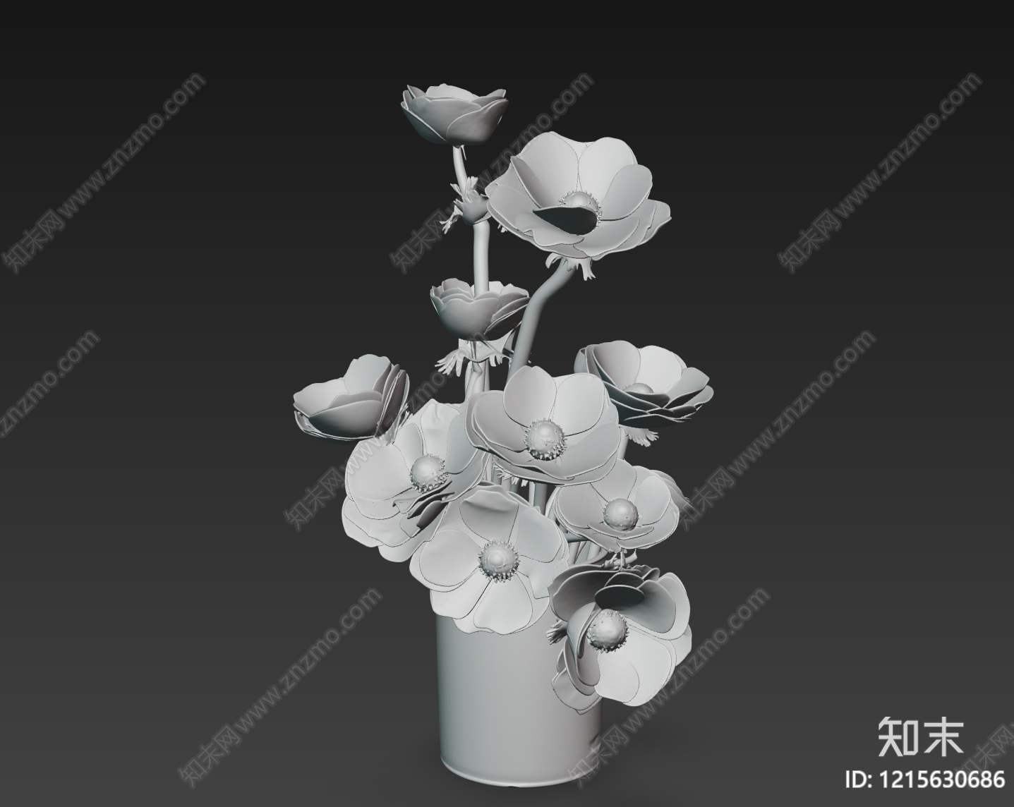 新中式花艺3D模型下载【ID:1215630686】