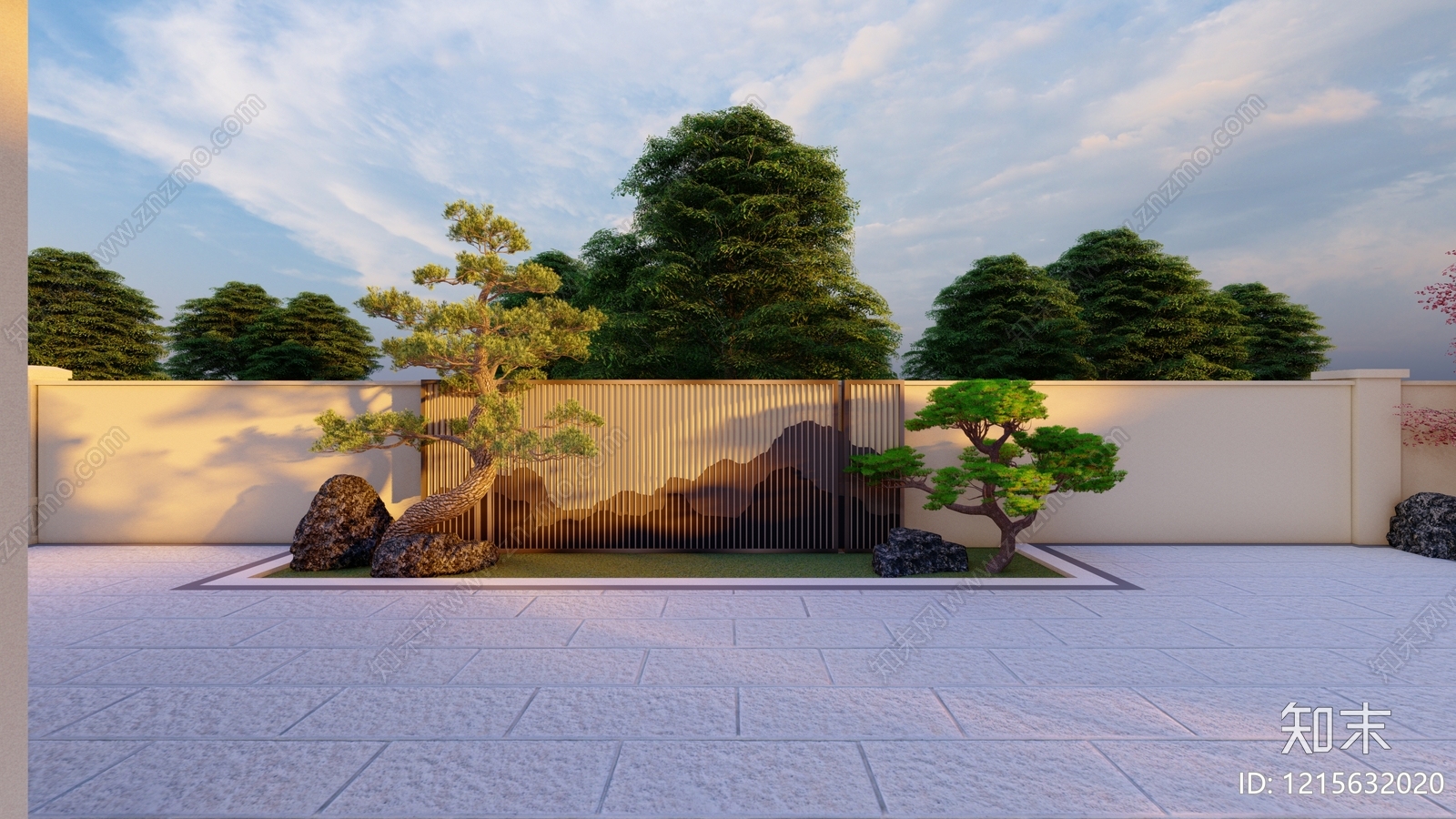 禅意庭院景观下载【ID:1215632020】