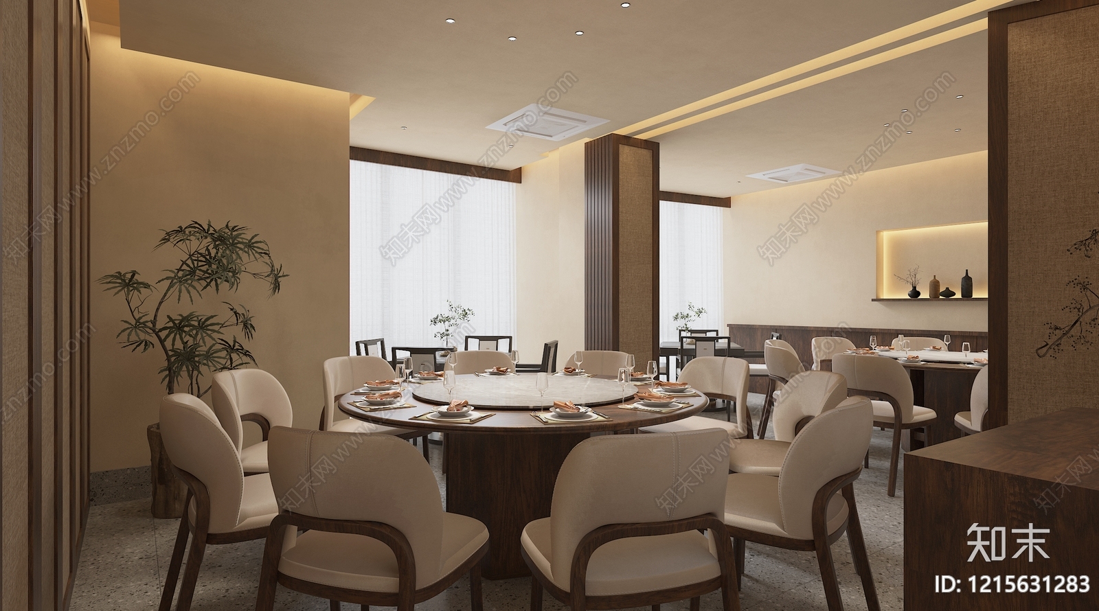 新中式包厢3D模型下载【ID:1215631283】