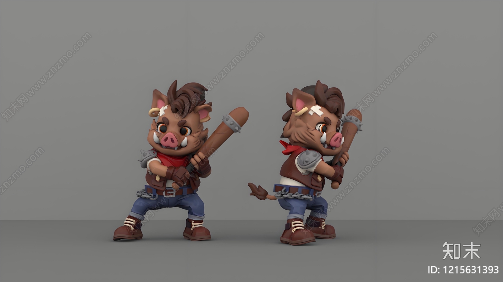 卡通朋克虚拟人物3D模型下载【ID:1215631393】