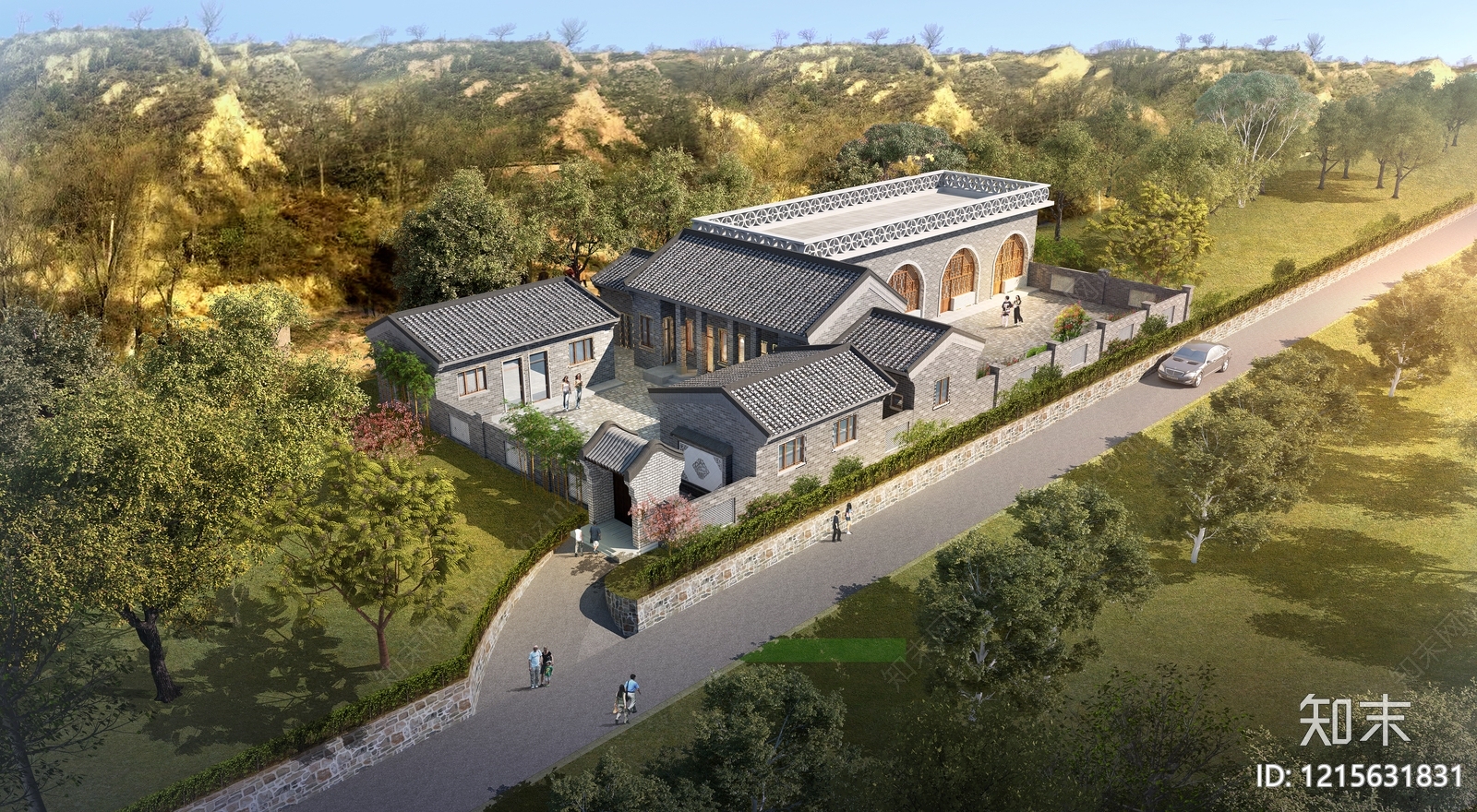 新中式四合院3D模型下载【ID:1215631831】