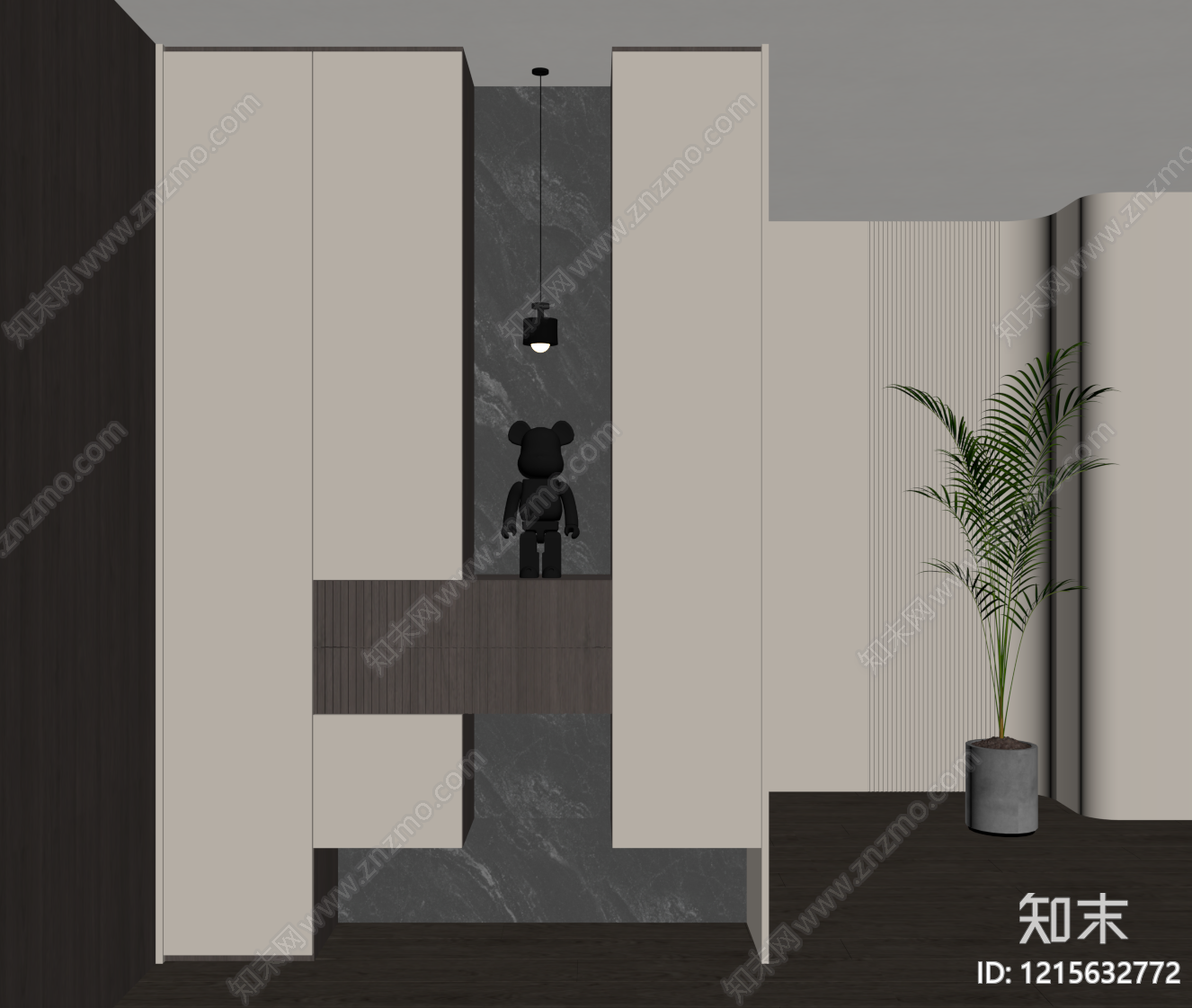 现代简约玄关柜SU模型下载【ID:1215632772】