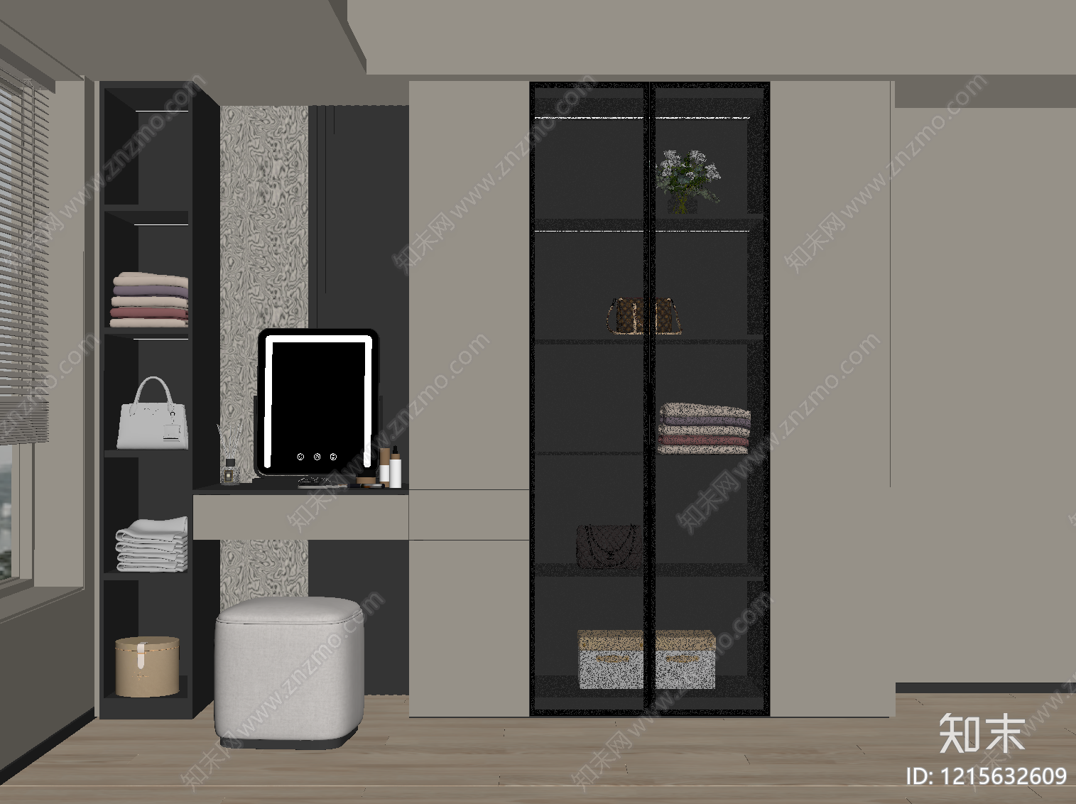 现代简约衣帽间SU模型下载【ID:1215632609】