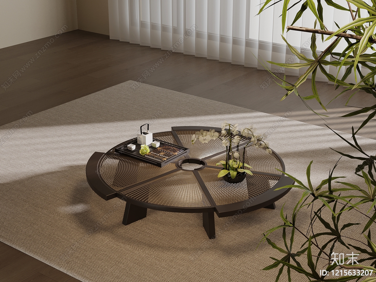 新中式茶几3D模型下载【ID:1215633207】