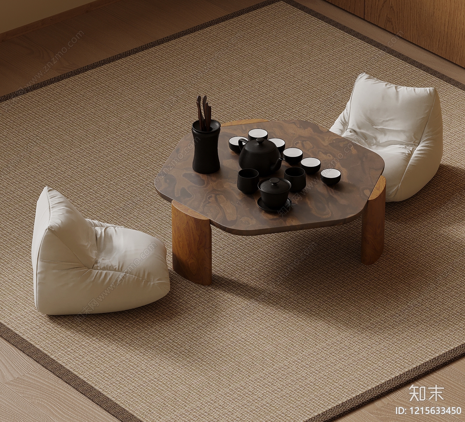 新中式茶桌椅3D模型下载【ID:1215633450】