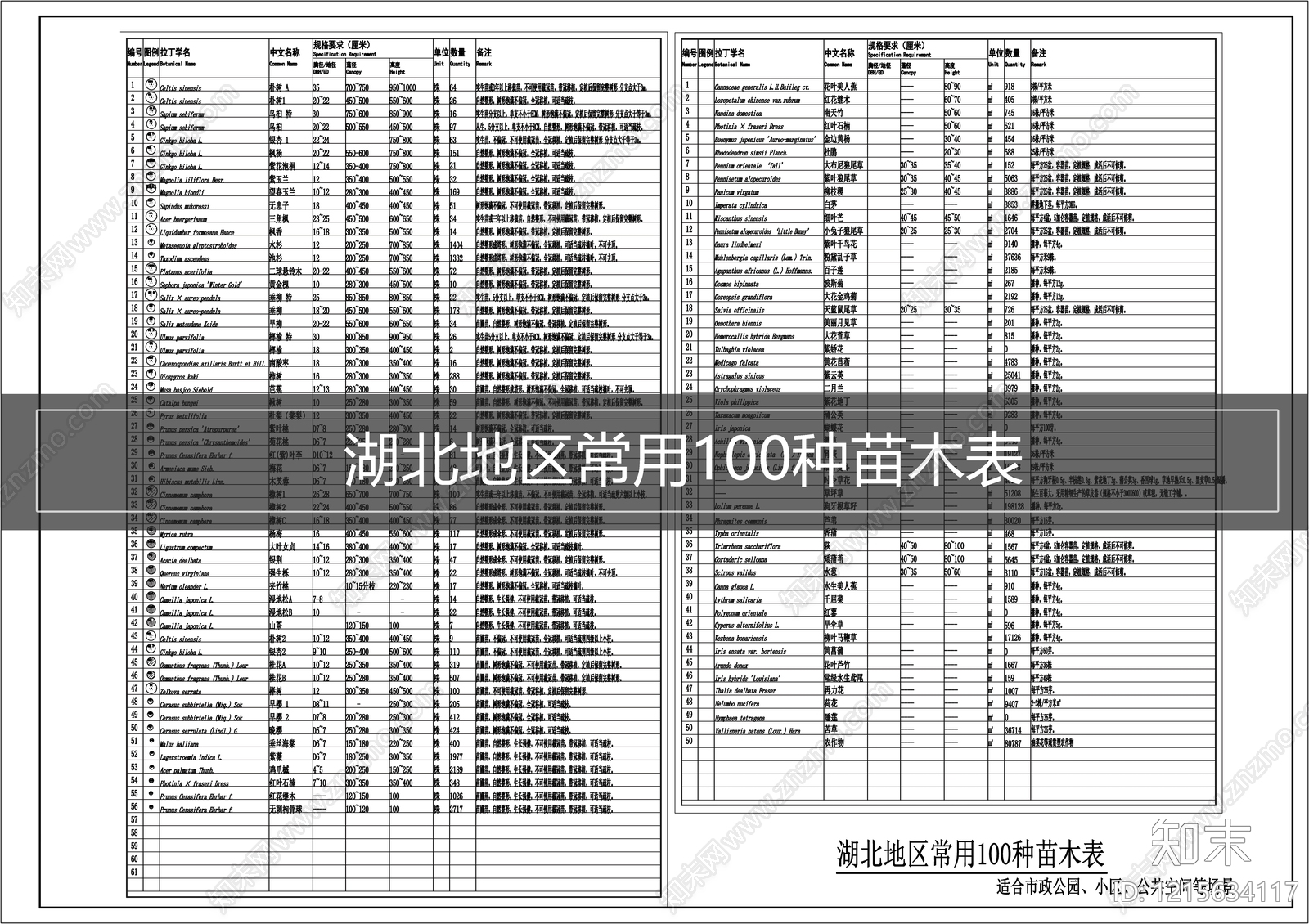 植物图例库施工图下载【ID:1215634117】