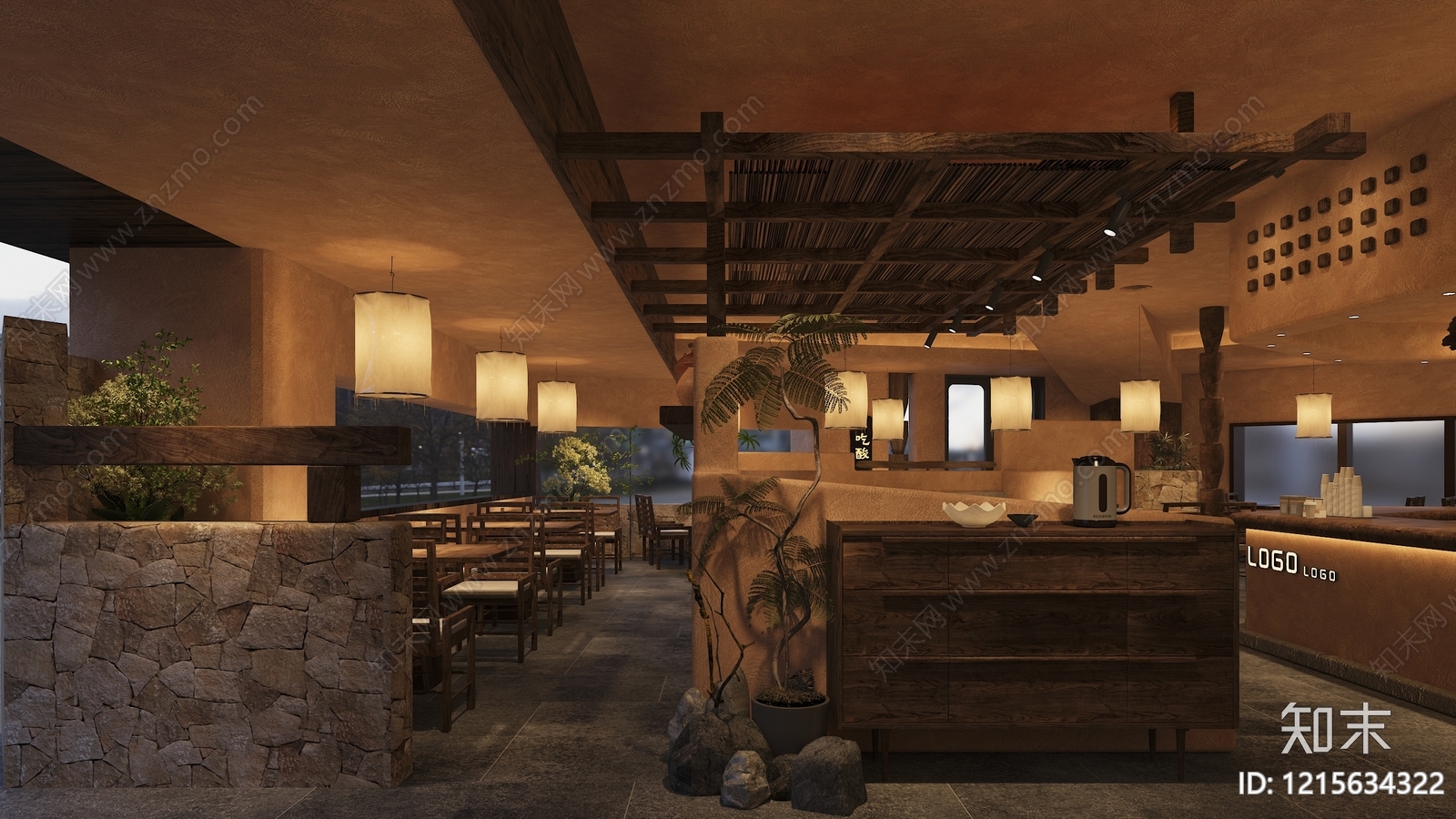 侘寂风其他餐饮空间3D模型下载【ID:1215634322】