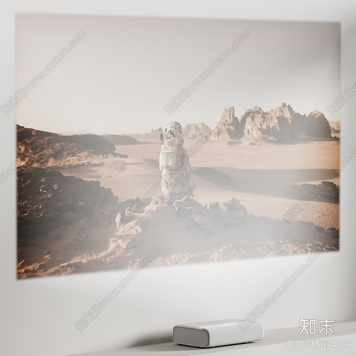 现代简约3D投影灯3D模型渲染效果图