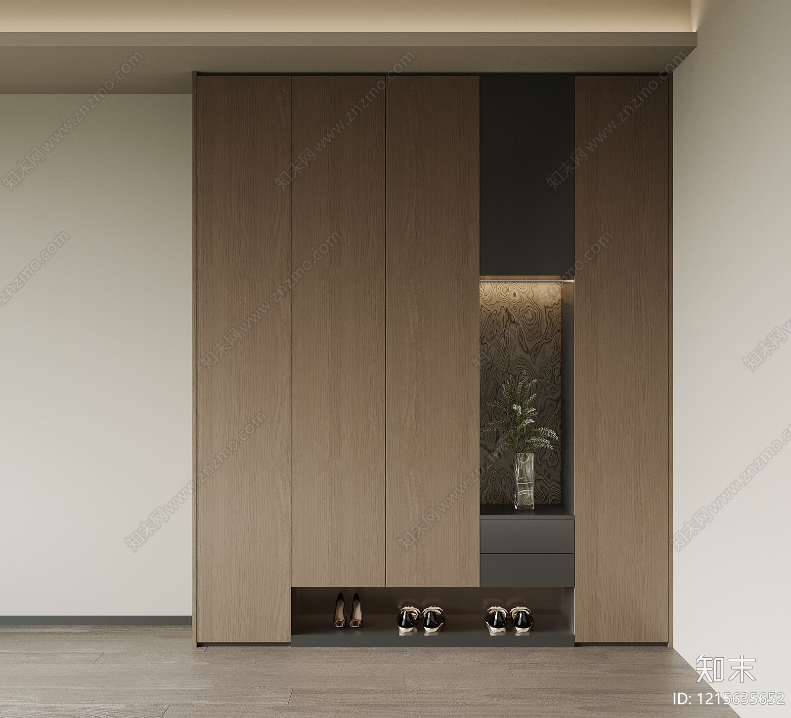 现代简约鞋柜3D模型下载【ID:1215635652】