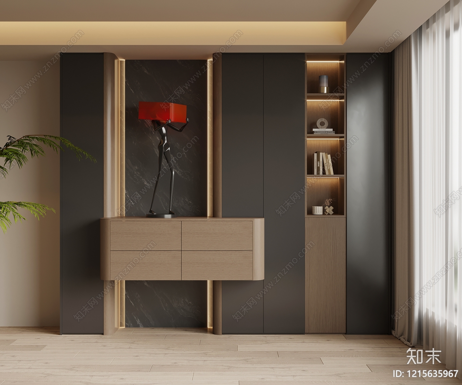 现代简约鞋柜3D模型下载【ID:1215635967】