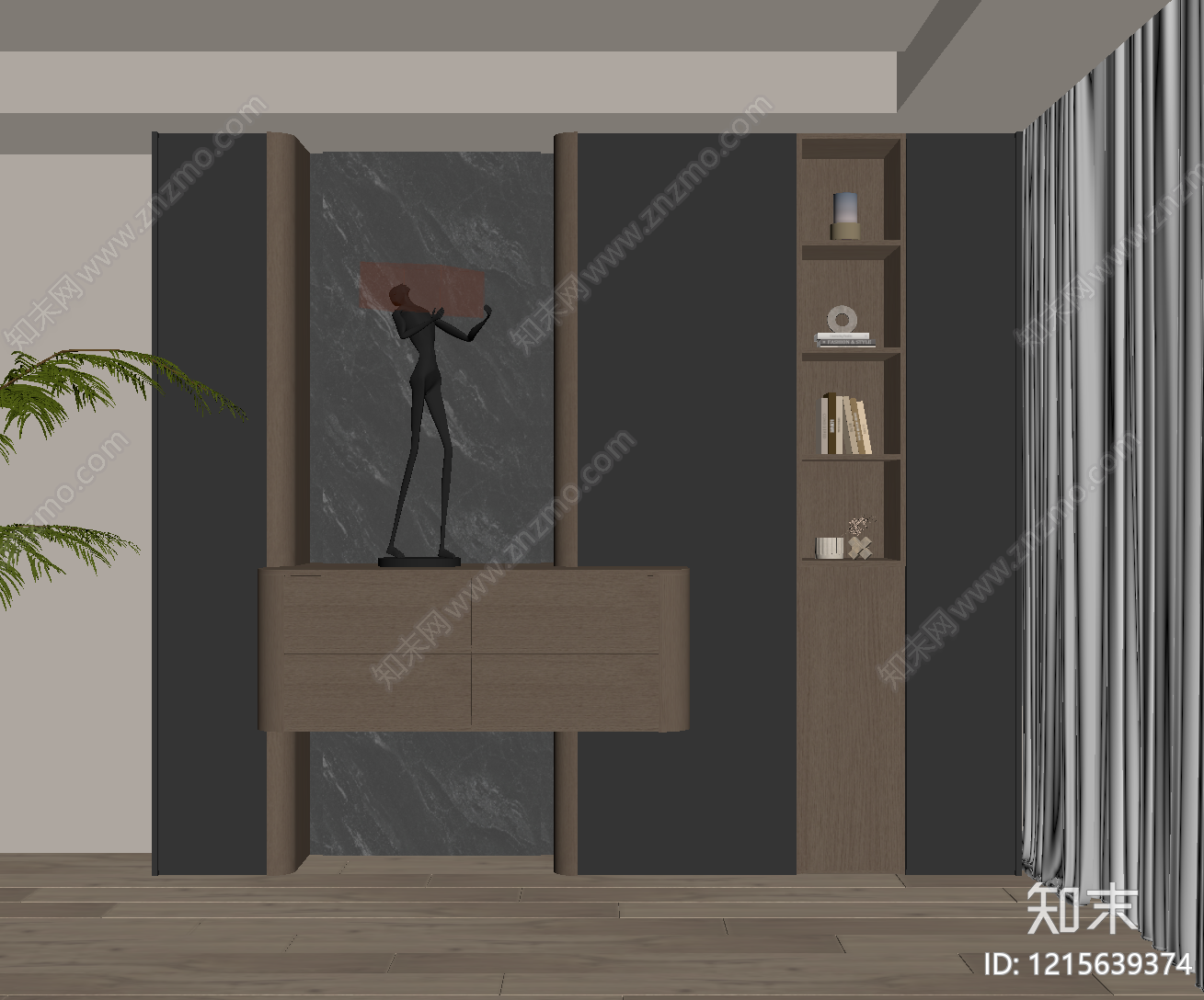 现代简约玄关柜SU模型下载【ID:1215639374】