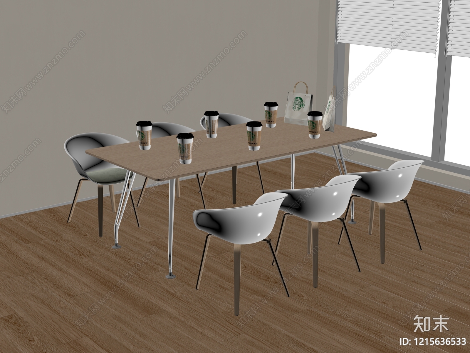 现代简约会议桌椅SU模型下载【ID:1215636533】