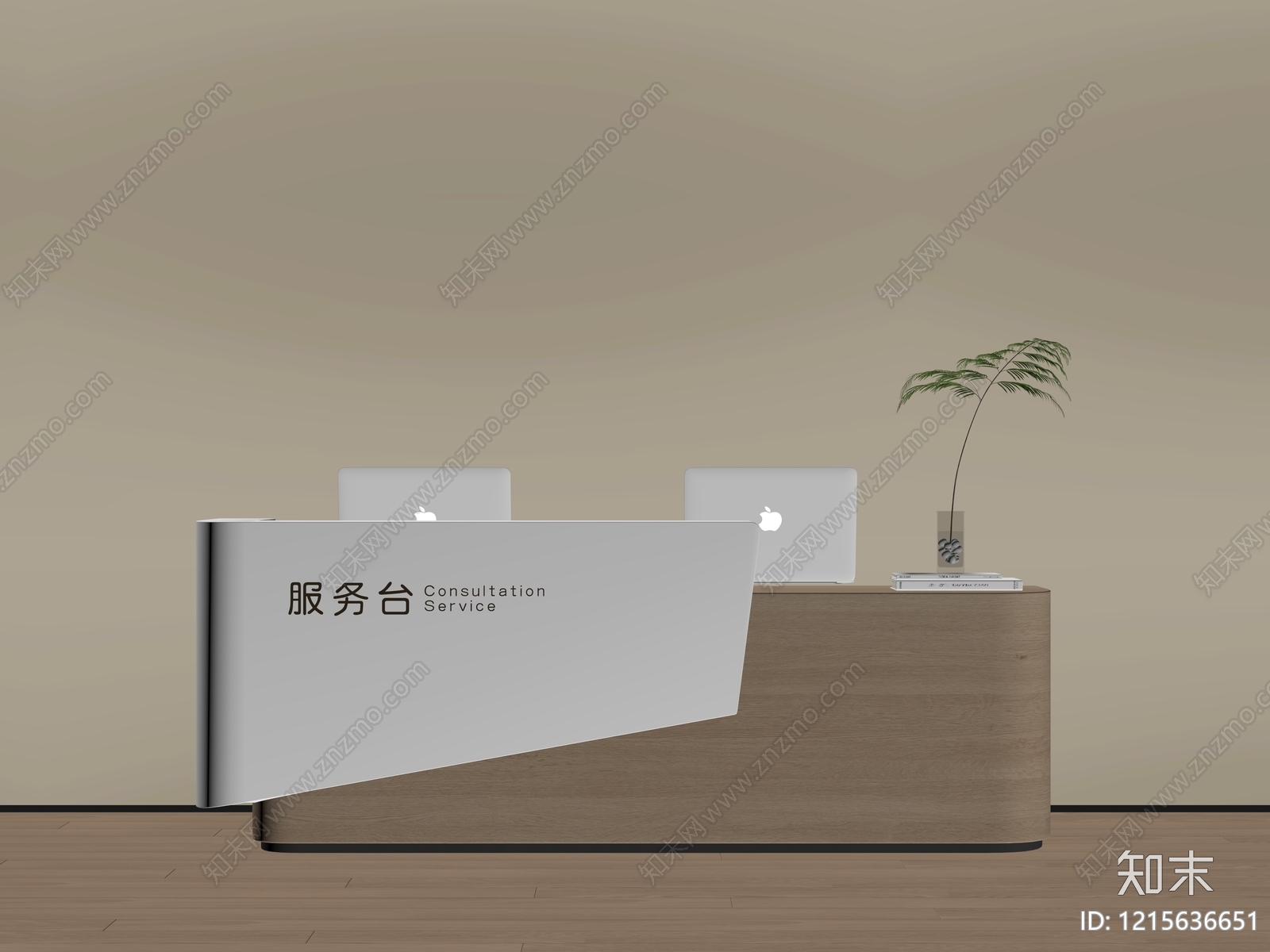 奶油风前台SU模型下载【ID:1215636651】