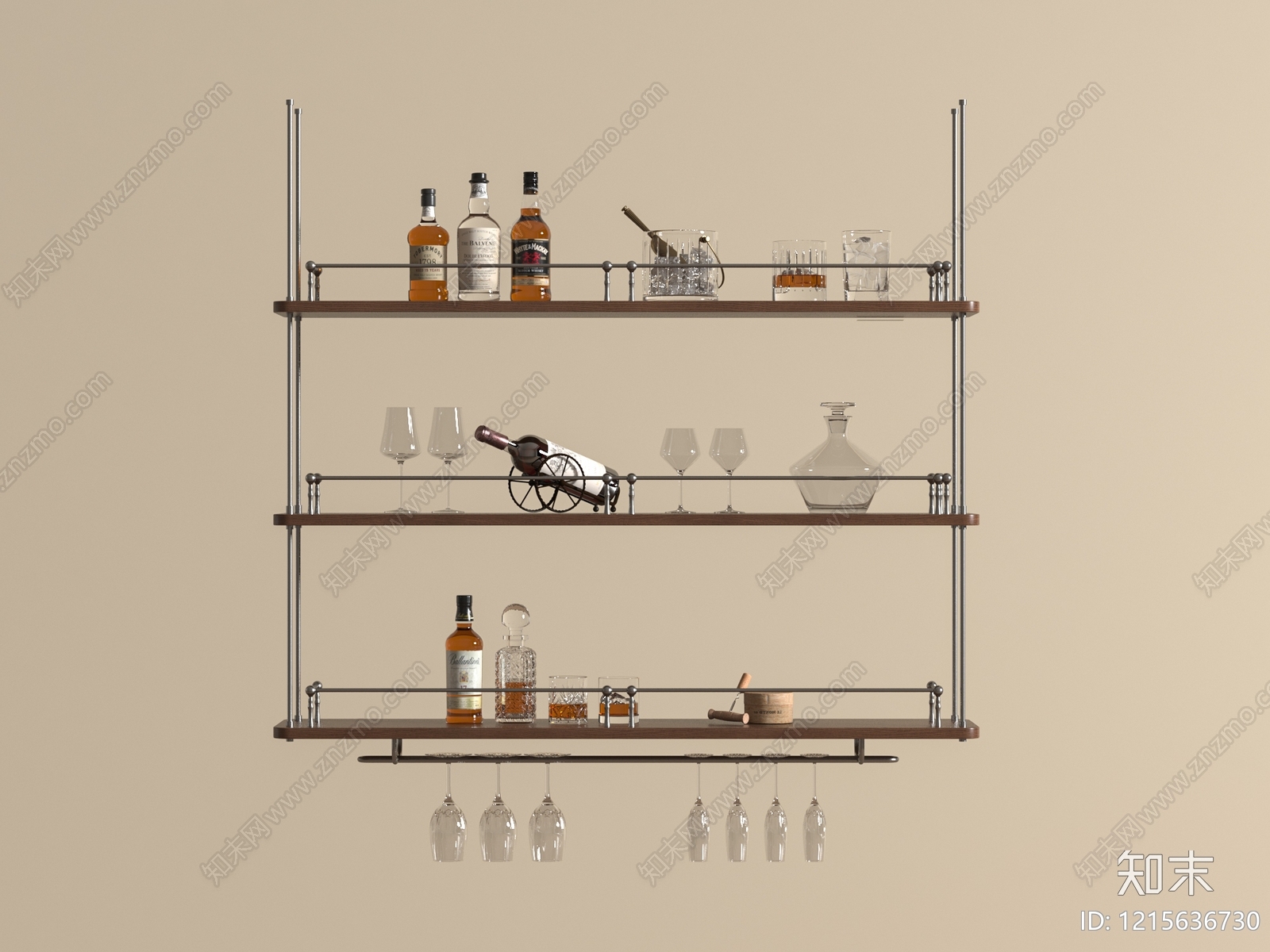 现代简约酒架SU模型下载【ID:1215636730】