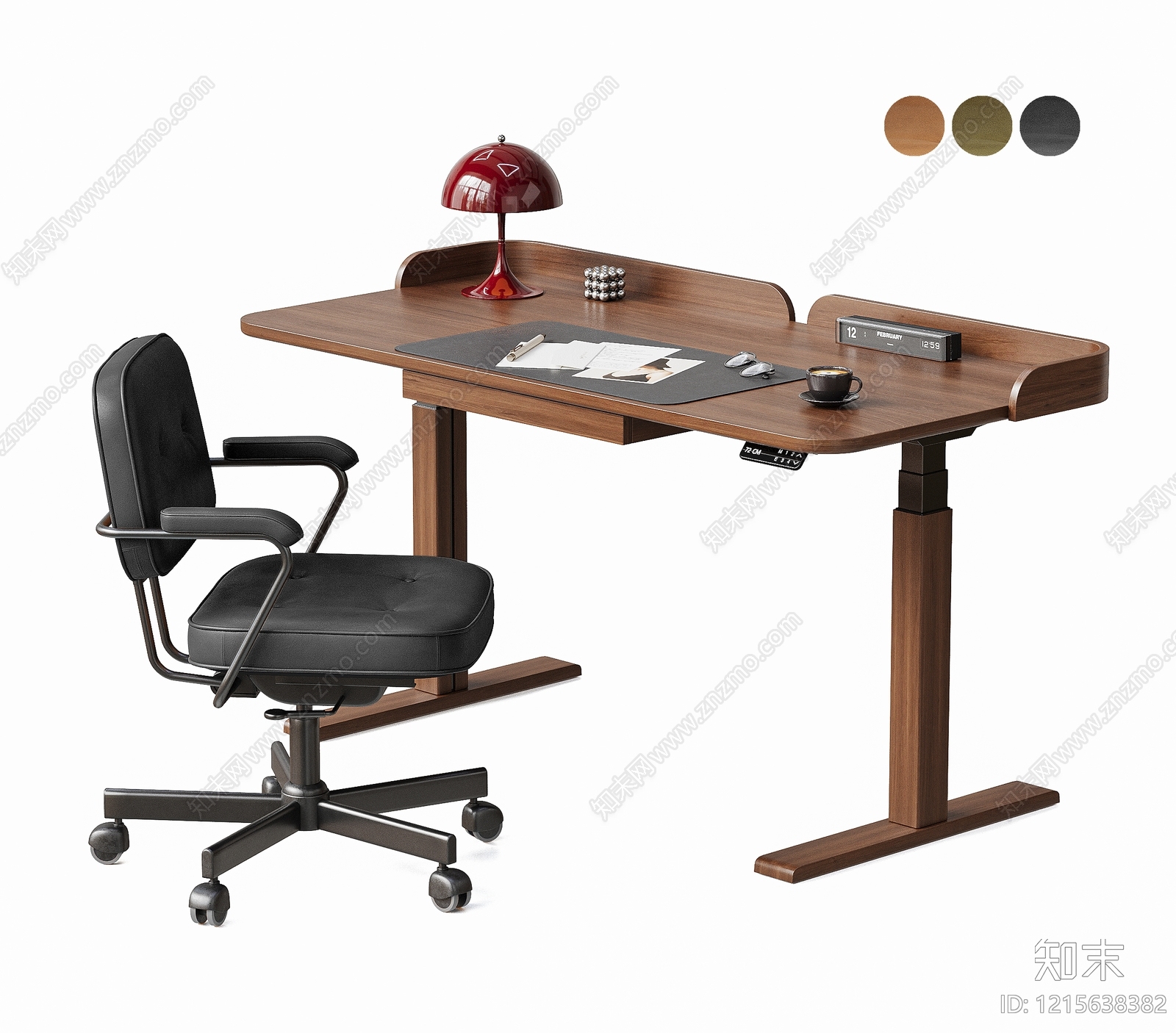 中古风书桌椅3D模型下载【ID:1215638382】