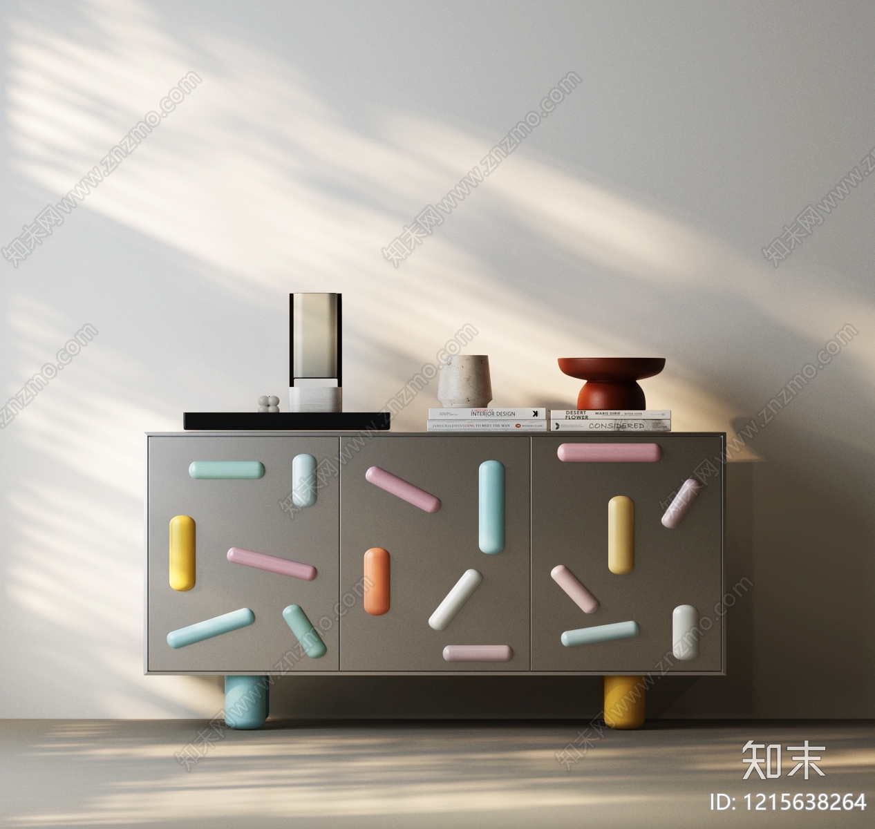 现代简约餐边柜SU模型下载【ID:1215638264】