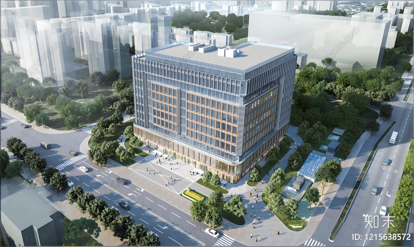 现代办公楼建筑施工图下载【ID:1215638572】