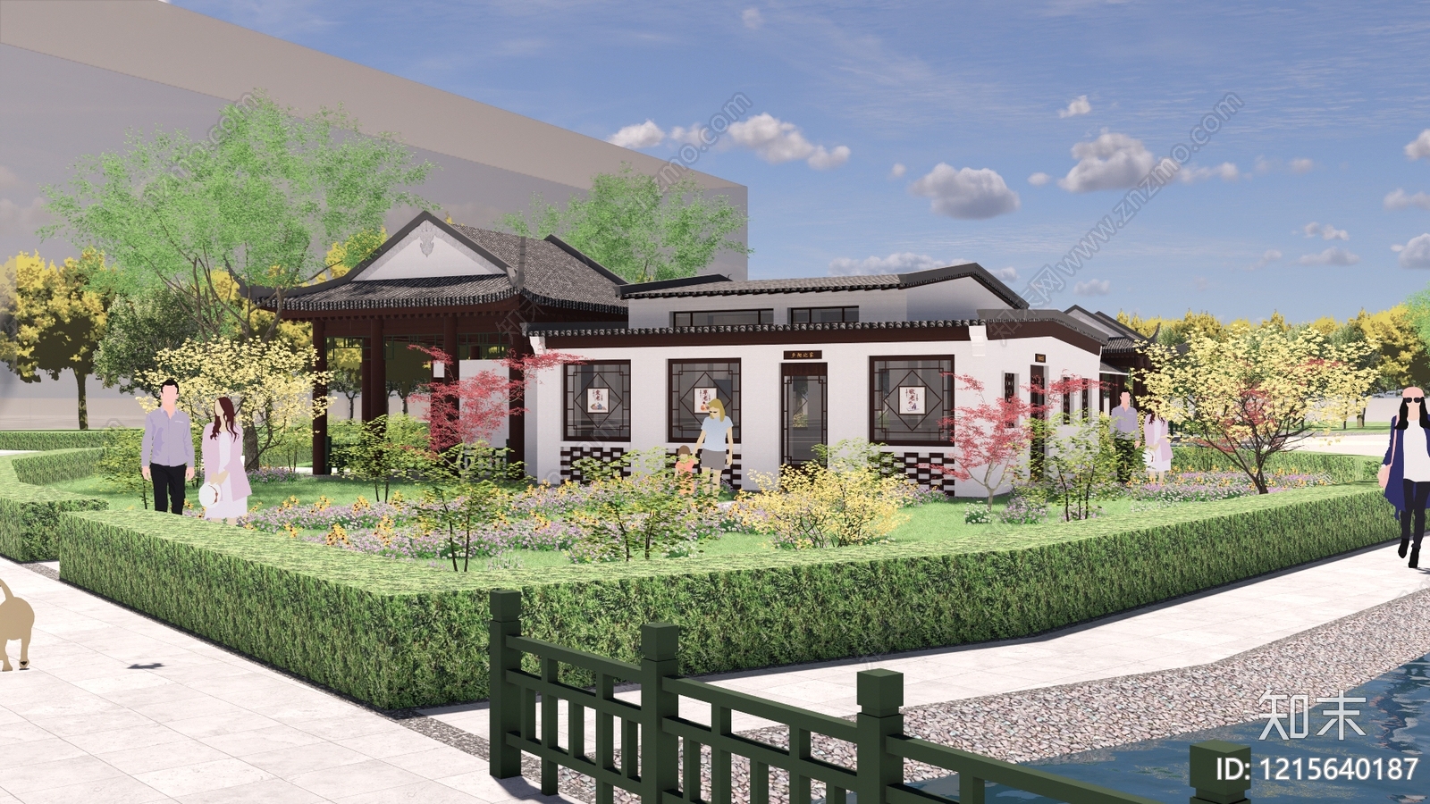 新中式小公建SU模型下载【ID:1215640187】