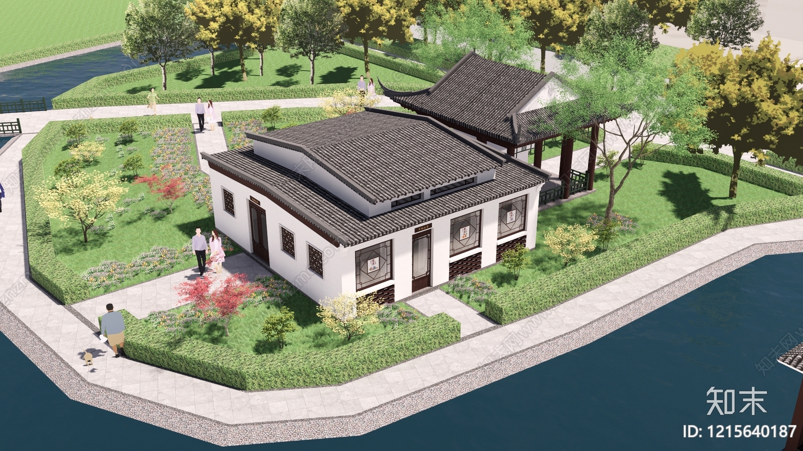 新中式小公建SU模型下载【ID:1215640187】
