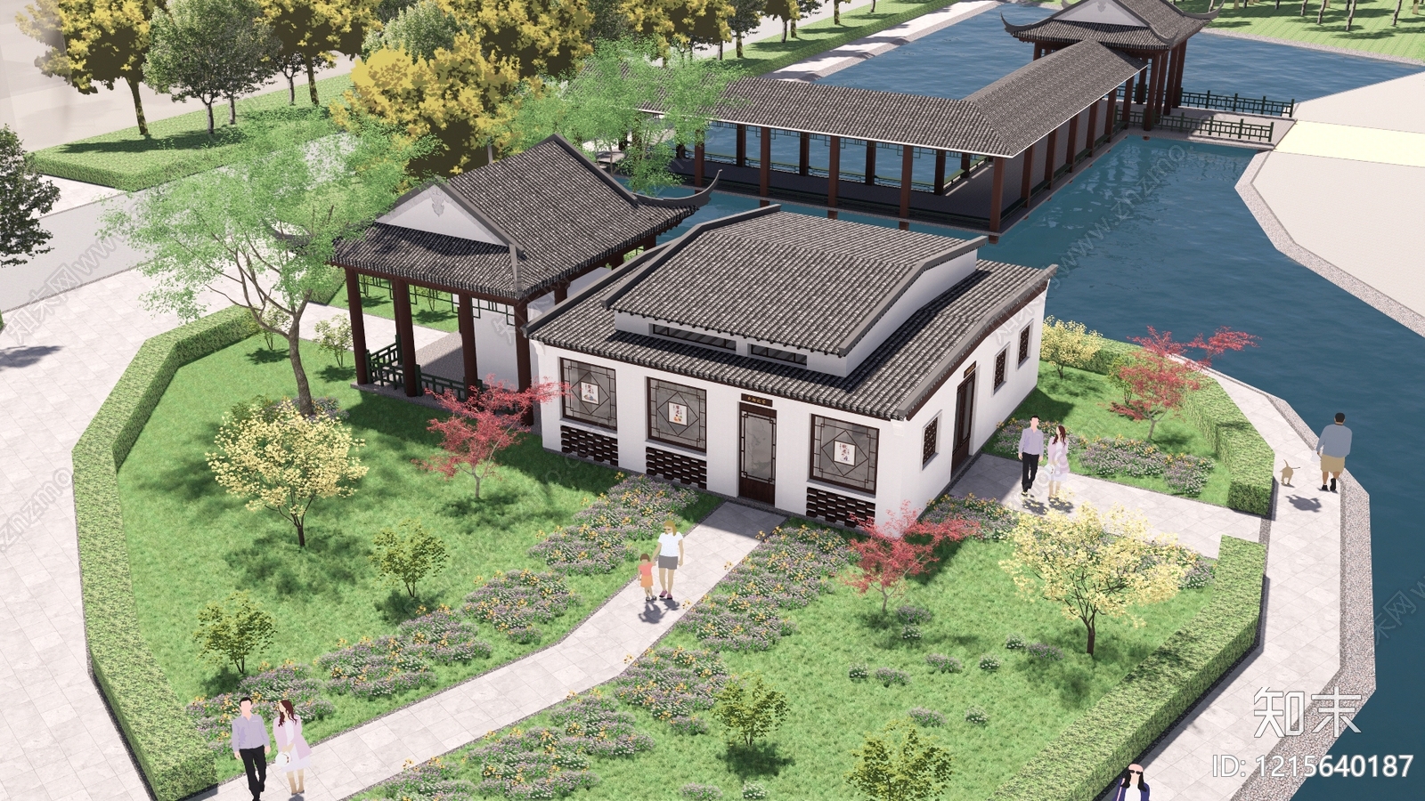 新中式小公建SU模型下载【ID:1215640187】