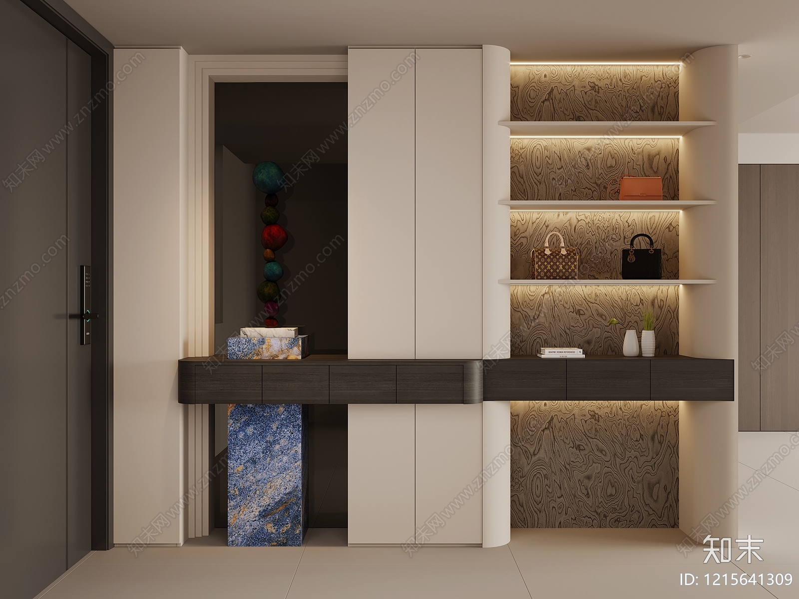 现代简约鞋柜3D模型下载【ID:1215641309】