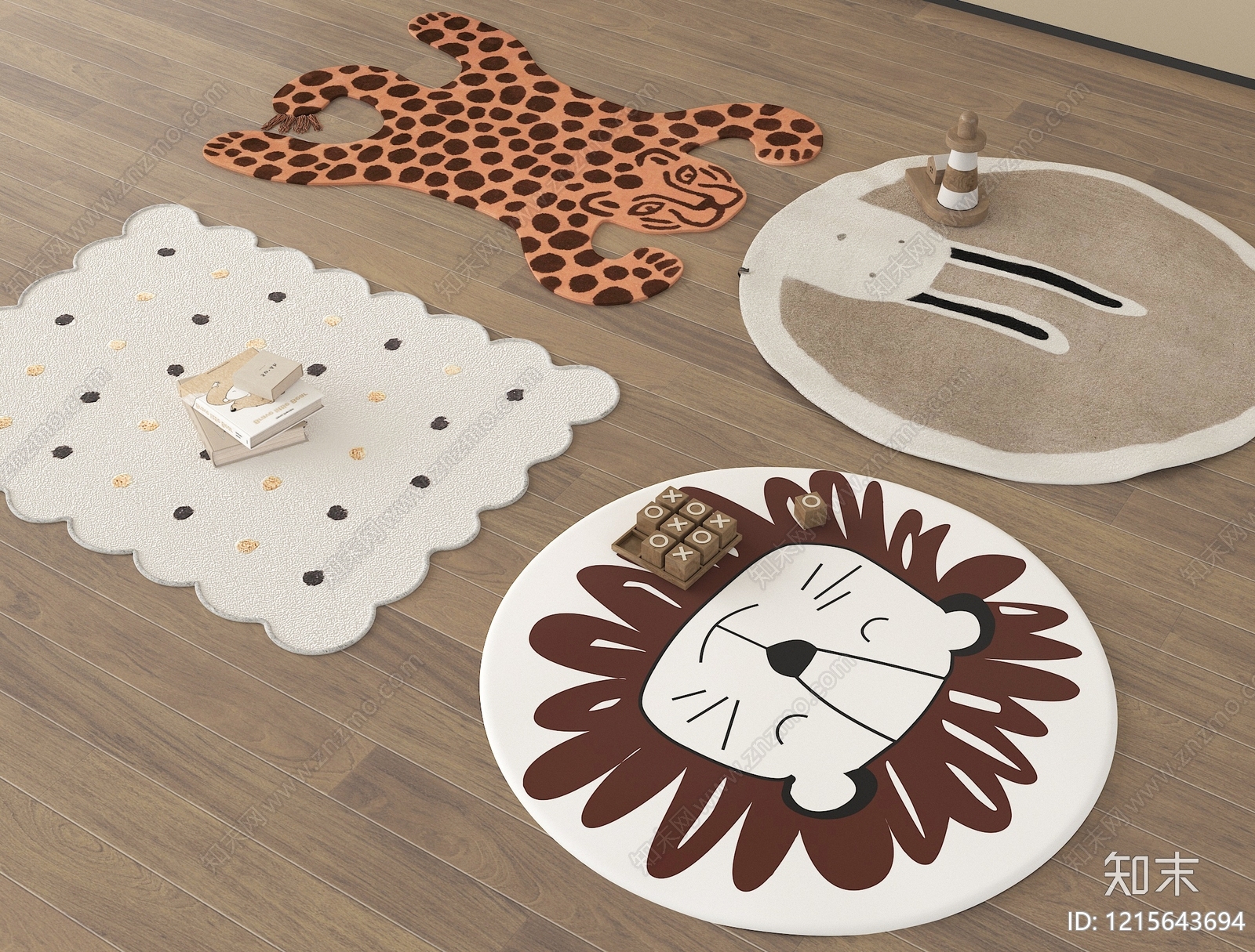 北欧儿童地毯3D模型下载【ID:1215643694】
