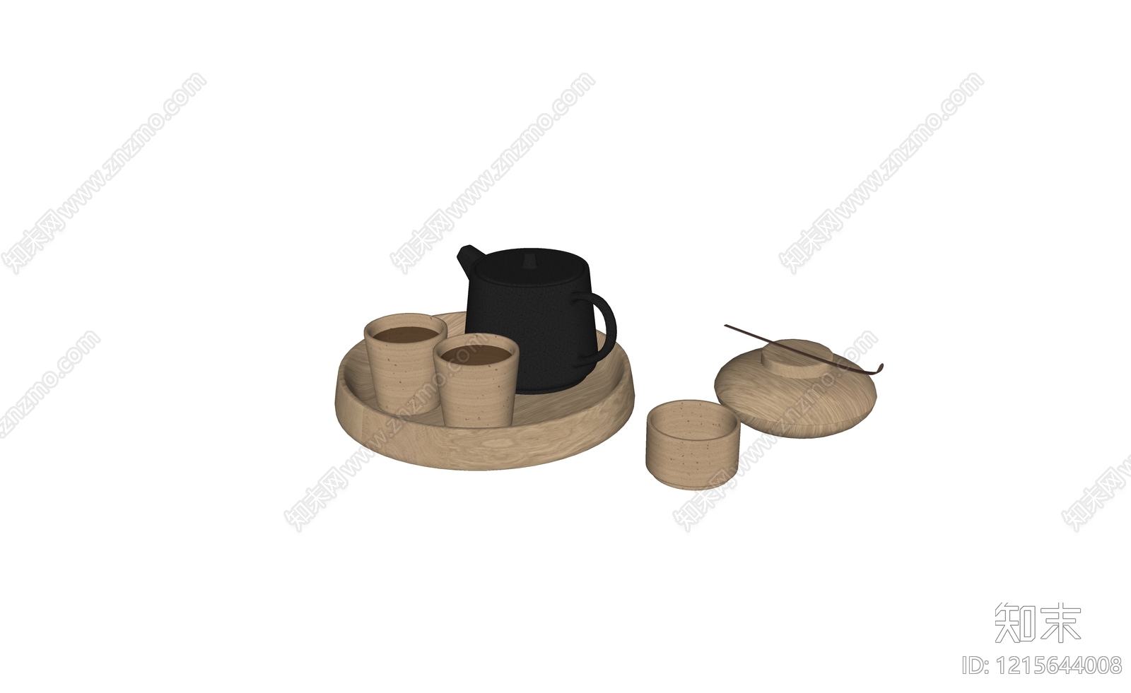 侘寂茶具SU模型下载【ID:1215644008】
