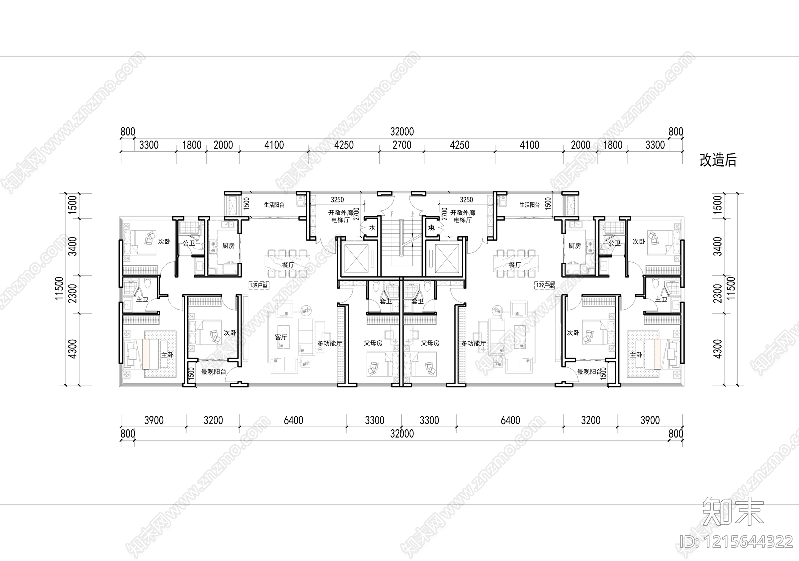 高层住宅cad施工图下载【ID:1215644322】