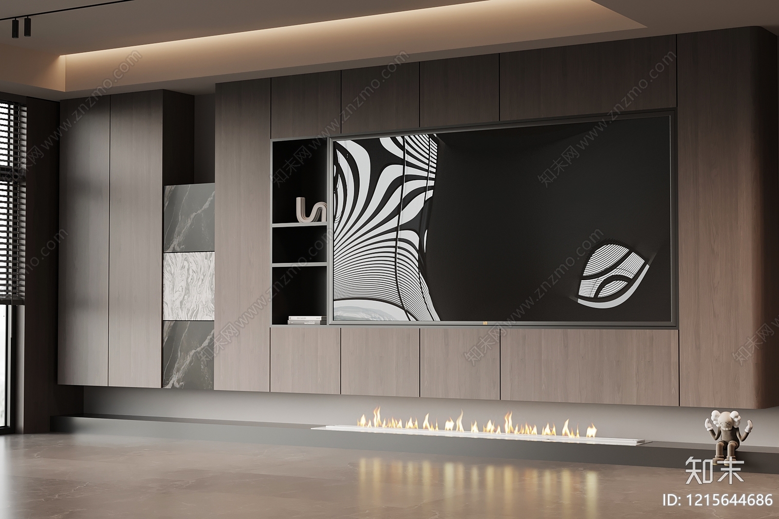 现代极简电视背景墙3D模型下载【ID:1215644686】