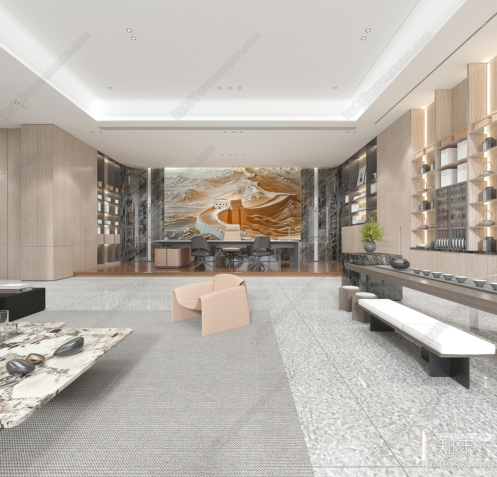 现代简约办公室3D模型下载【ID:1215645420】