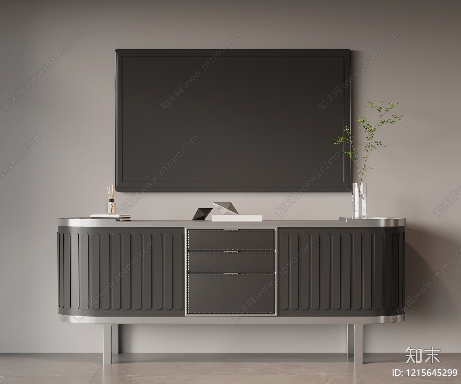现代简约储物柜3D模型下载【ID:1215645299】