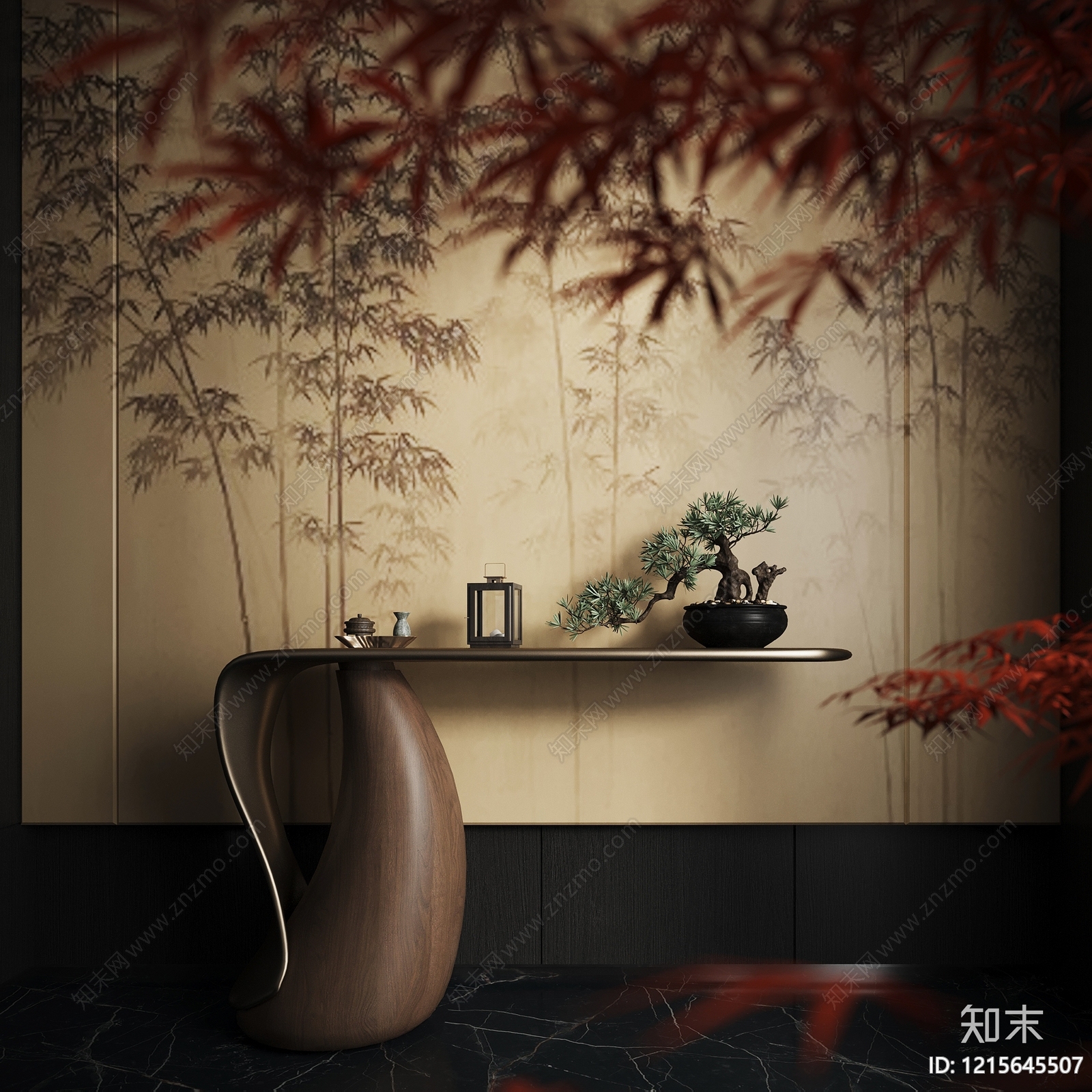 新中式玄关3D模型下载【ID:1215645507】