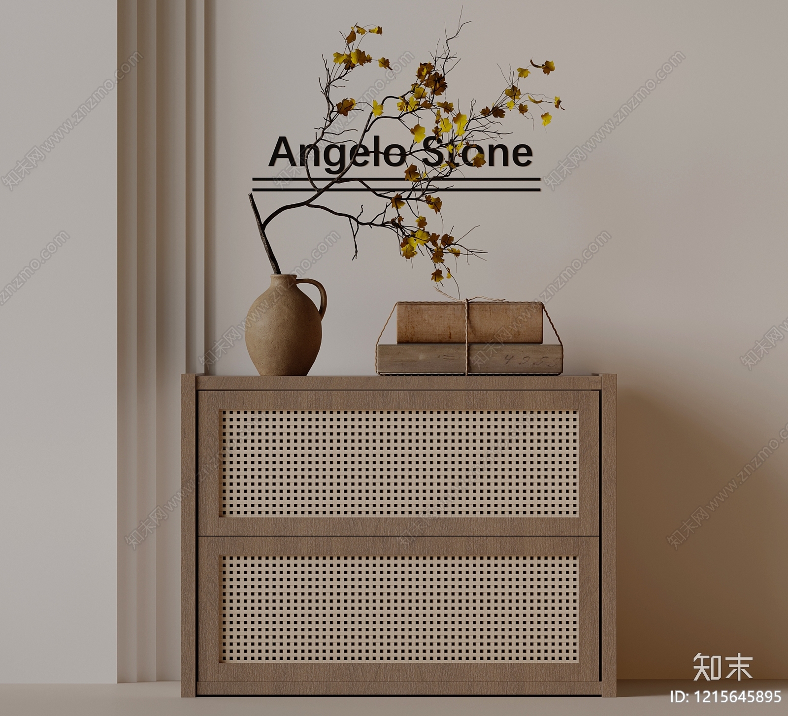 侘寂风斗柜3D模型下载【ID:1215645895】