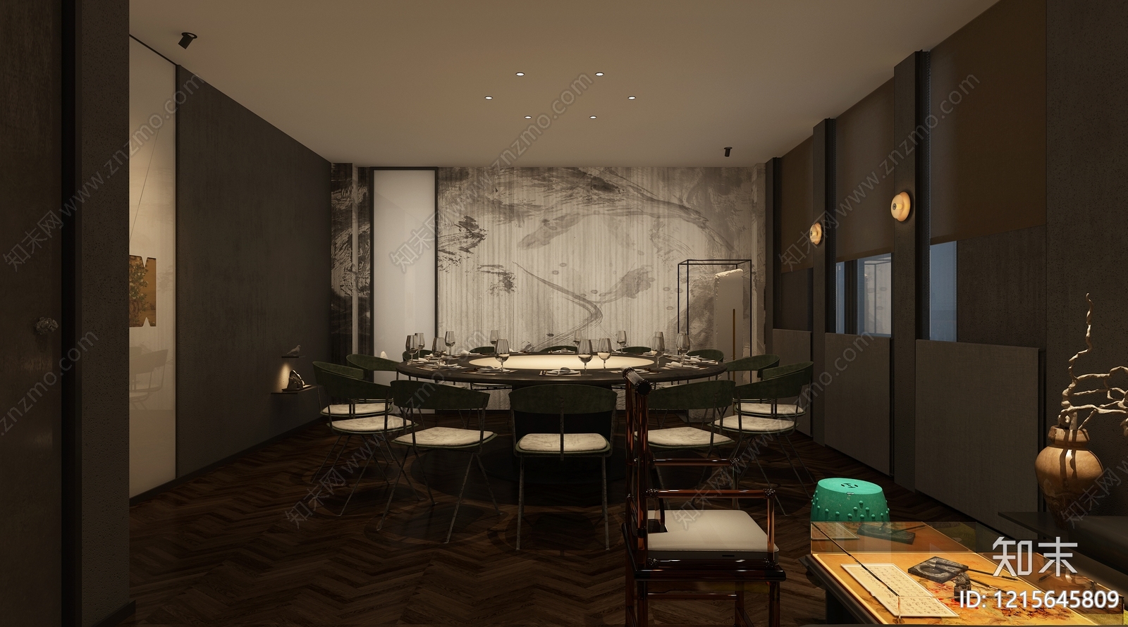 新中式包厢3D模型下载【ID:1215645809】